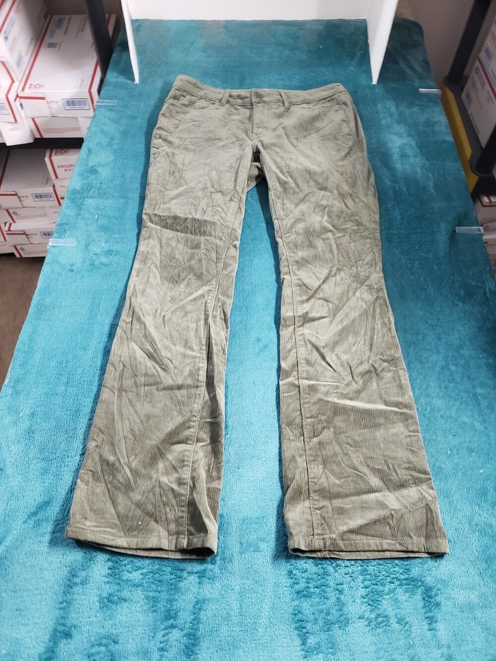 Loft Jeans Size 4 Petite Women Green Pant Corduroy Stretch Dark Mid Rise Bootcut